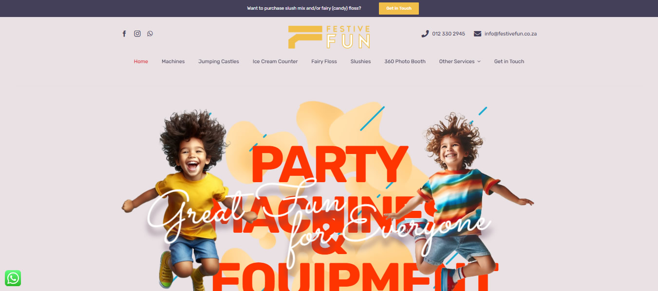 Festive Fun Party Machinery Web Designers
